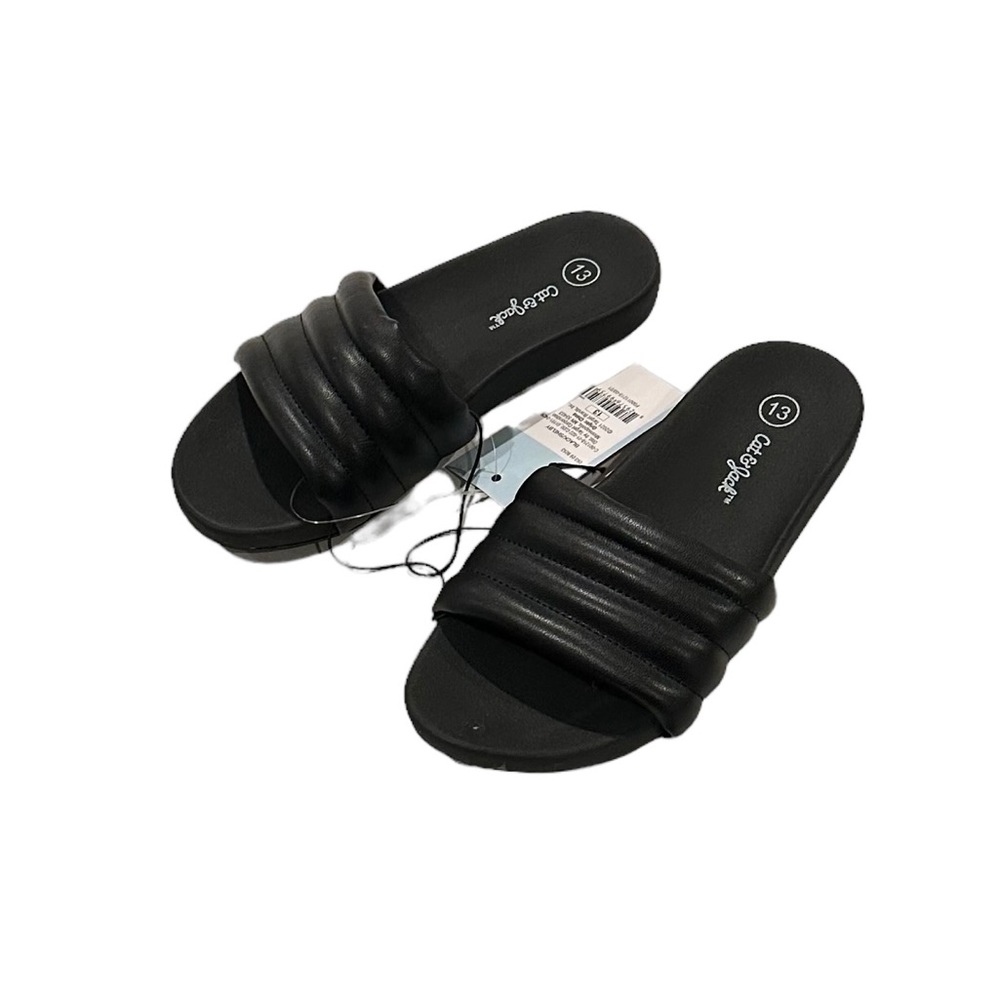 Cat & Jack Black Shelby Unisex Slides 13 - Picture 4 of 6